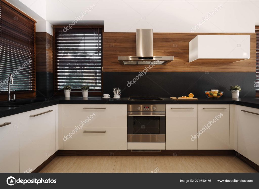 objevte elegantní kombinaci bílé, černé a dřevěné kuchyně pro moderní a útulný domov. stylový design a funkcionalita v jednom prostoru.